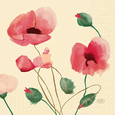 Serviett 3l33cm Poppy Charm