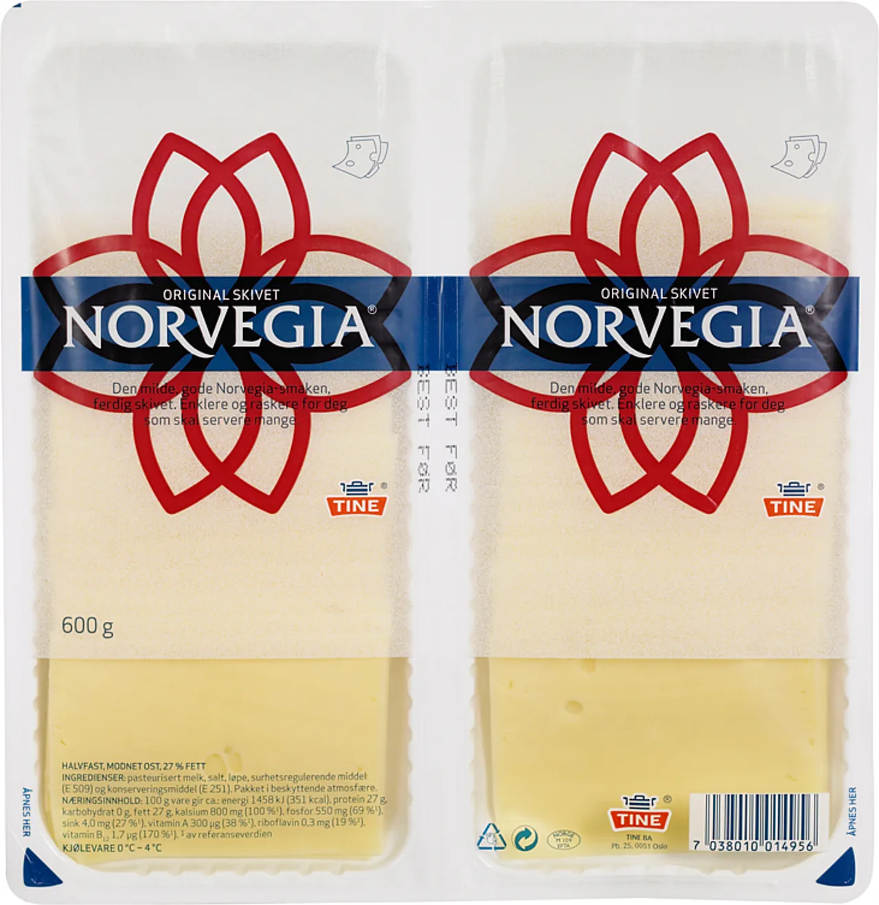NORVEGIA HOTELLBRETT 600G TINE