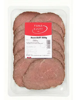 Roastbiff 500g, Skivet
