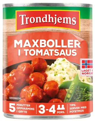 Maxboller I Tomatsaus Trondhjems