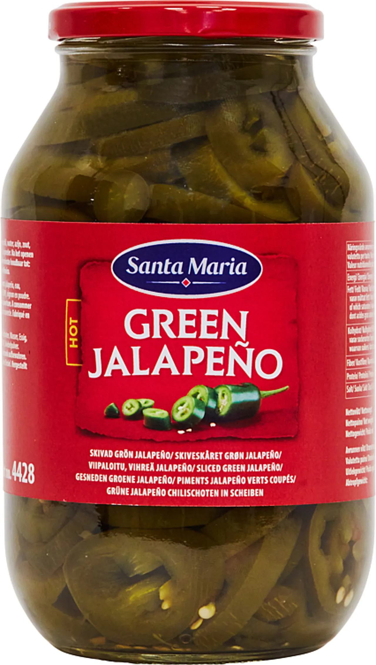 GREEN JALAPEÑO HOT SLICED 900G SANTA MARIA
