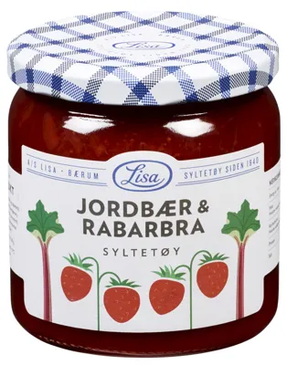 Lisa Jordbær- Og Rabarbrasyltetøy 420g