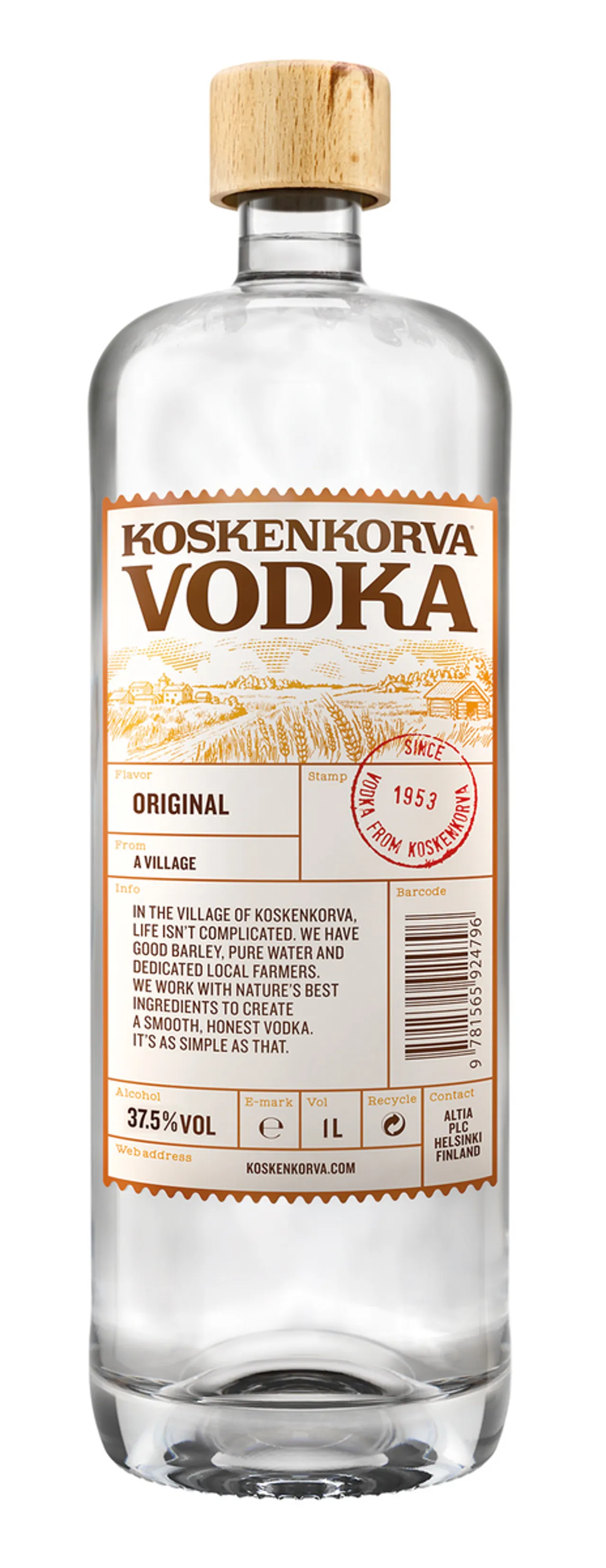 KOSKENKORVA VODKA 37,5% 1L