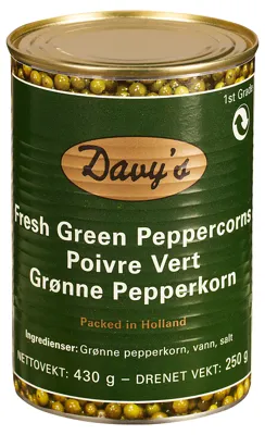 PEPPER MADAGASCAR GRØNN 430G DAVYS PEPPER MADAGASCAR GRØNN 430G DAVYS