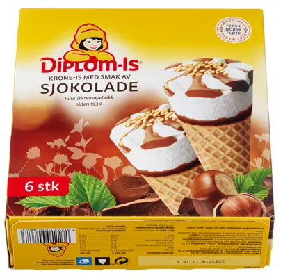 Diplom-Is Krone-Is Sjokoladesmak 6stk