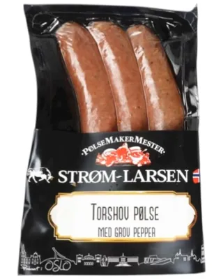 Strøm-Larsen Torshov Pølse Med Grov Pepper 300g
