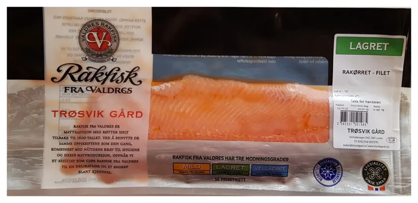 Trøsvik Gård Rakørret Filet Lagret Ca 250g