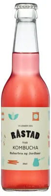 Råstad Kombucha Rabarbra Og Jordbær 0,33l Fl