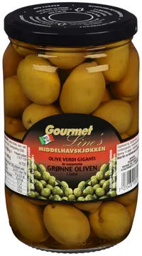 GRØNNE OLIVEN 650 G GOURMET LINE
