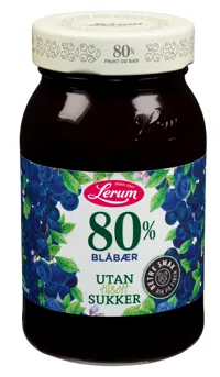 BLÅBÆRSYLTETØY UTAN TILSETT SUKKER 330G LERUM