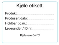ETIKETT 71X53MM KJØL MED SORT TEKST RULL 1000 LABLER