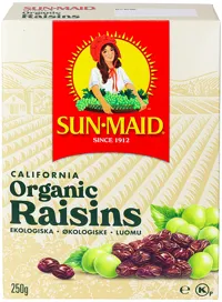 SUN MAID ØKOLOGISKE ROSINER 250G