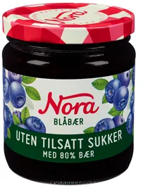 BLÅBÆR U TILSATT SUKKER 275G NORA