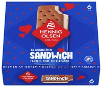 Sandwich 6stk Fløteis Med Toffeesmak Og Kjeks