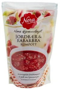NORA JORDBÆR & RABARBRA KOMPOTT 455G