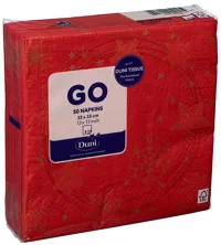 SERVIETT 3L33CM STAR SHINE RØD