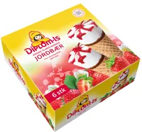 DIPLOM-IS KRONE-IS JORDBÆR 6STK