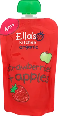 ELLAS KITCHEN JORDBÆR+EPLE ØKO 4M 120G