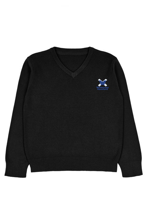 Whitecross High School Embroidered Black Knitted Jumper