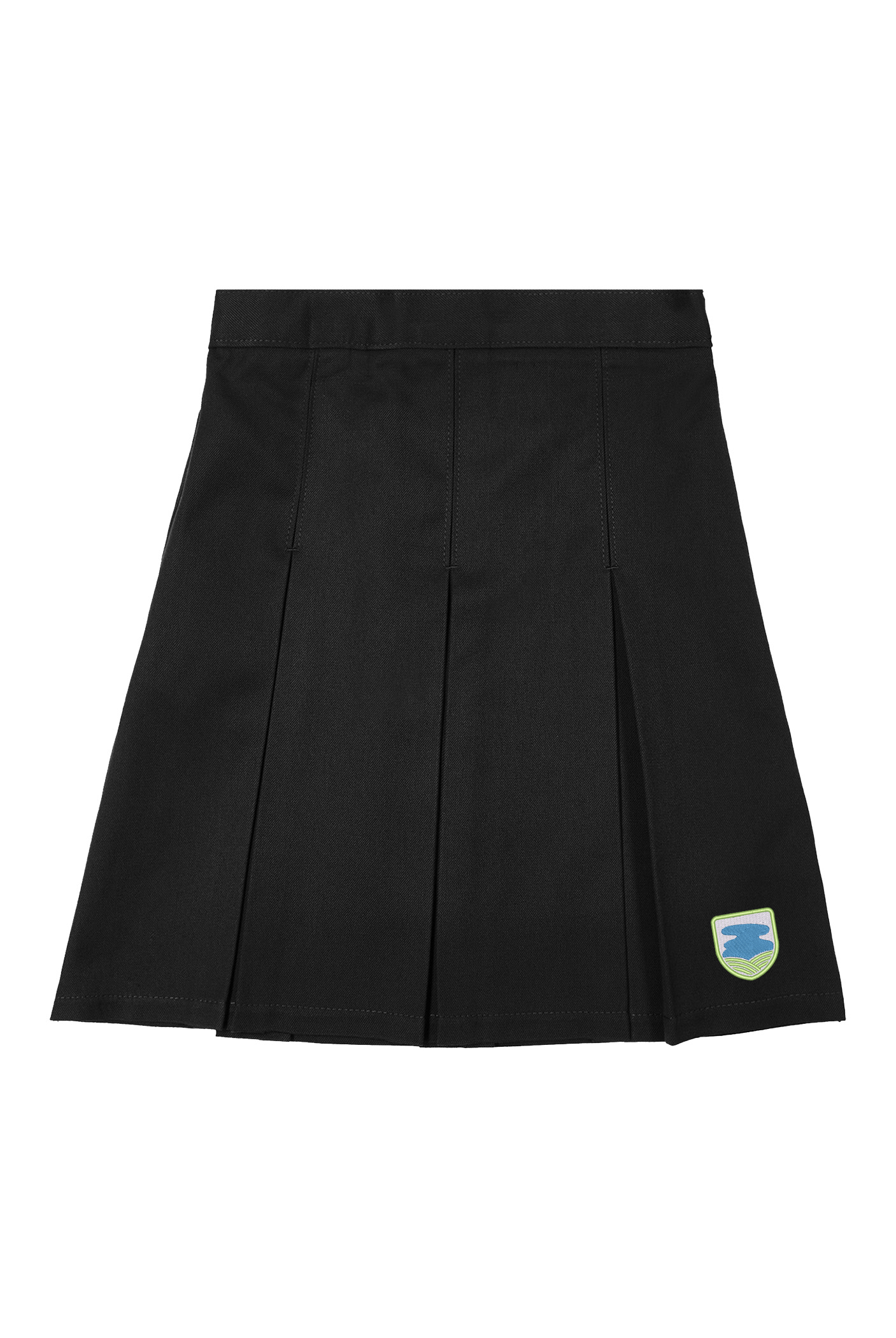 Long Field Academy Embroidered Black Girls Pleated Skirt