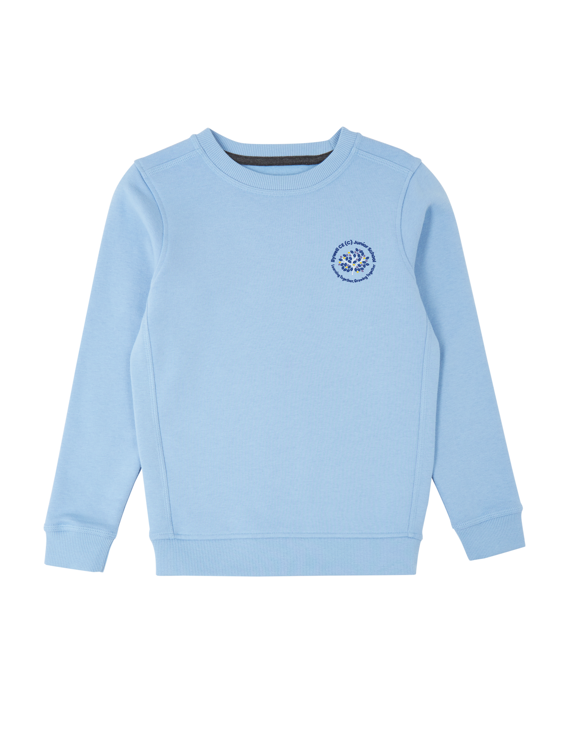 Light blue crew shop neck t shirt school