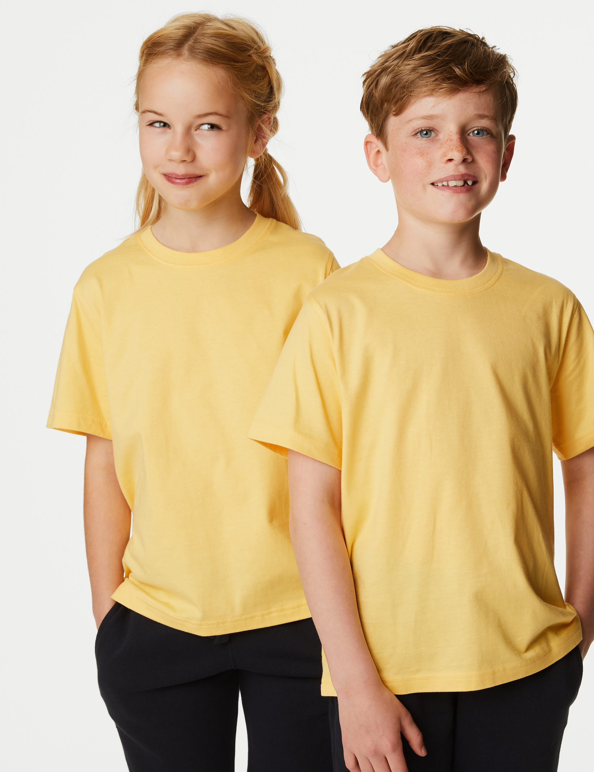 girls plain yellow t shirt