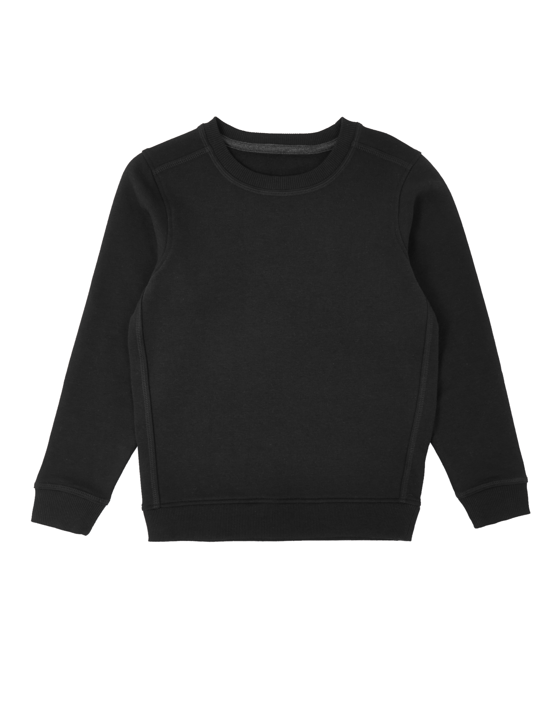 Unisex Cotton Rich Plain Black Crew Sweatshirt
