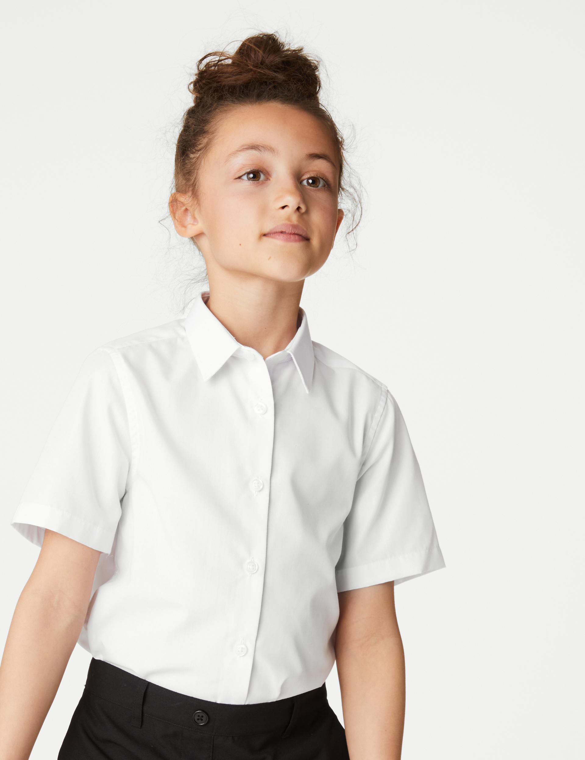 Girls' 3 Pack White S/S ETI School Blouses