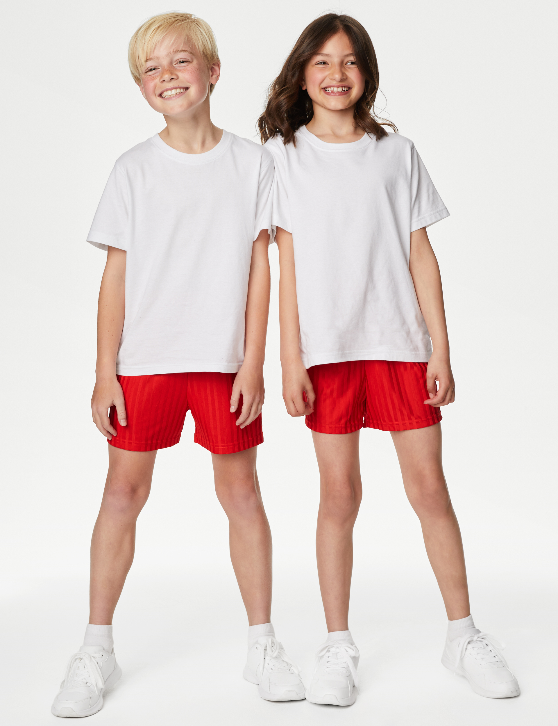 White shirt deals red shorts