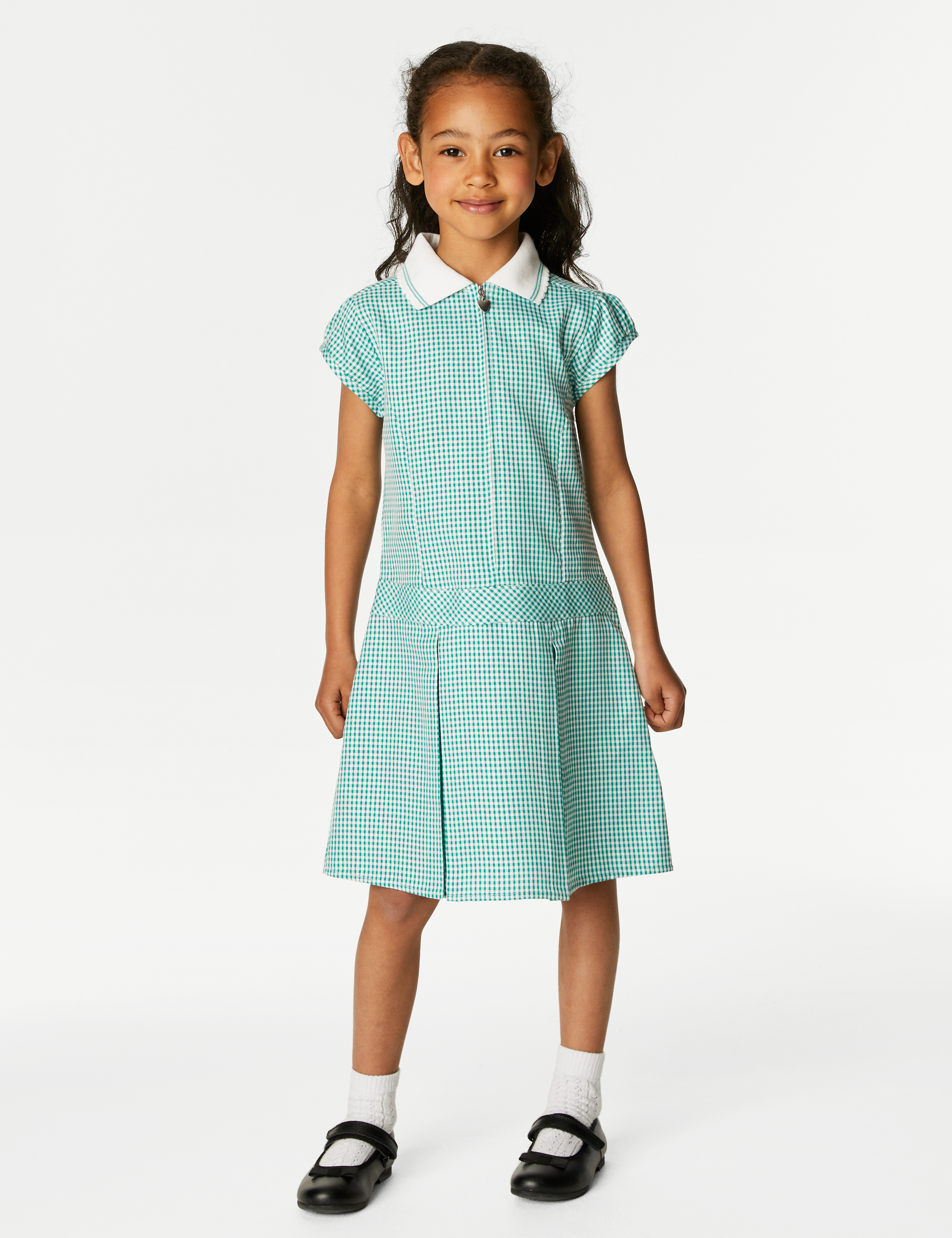 Lime green outlet gingham dress