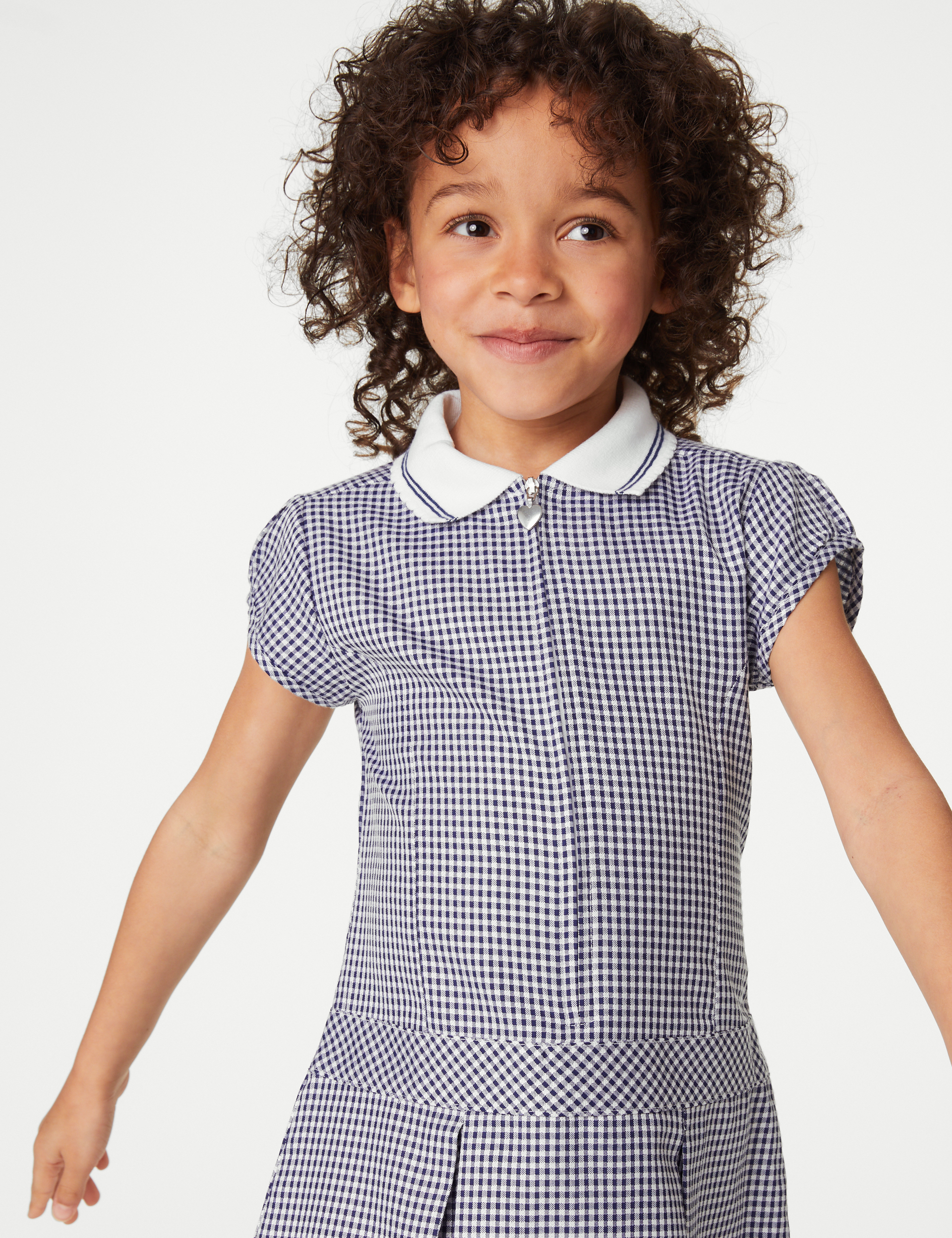 Dark blue gingham store school dress