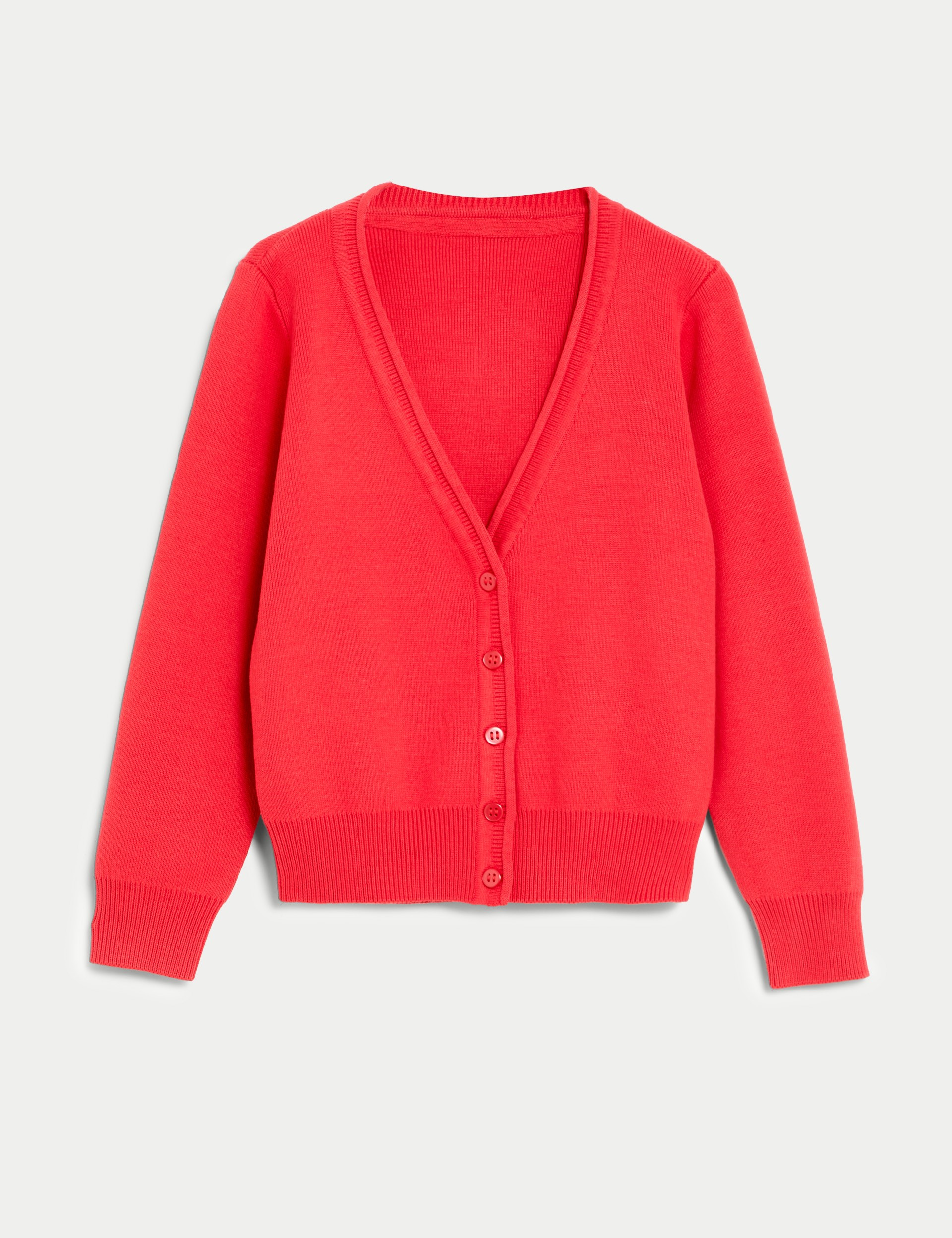 Red on sale cotton cardigan