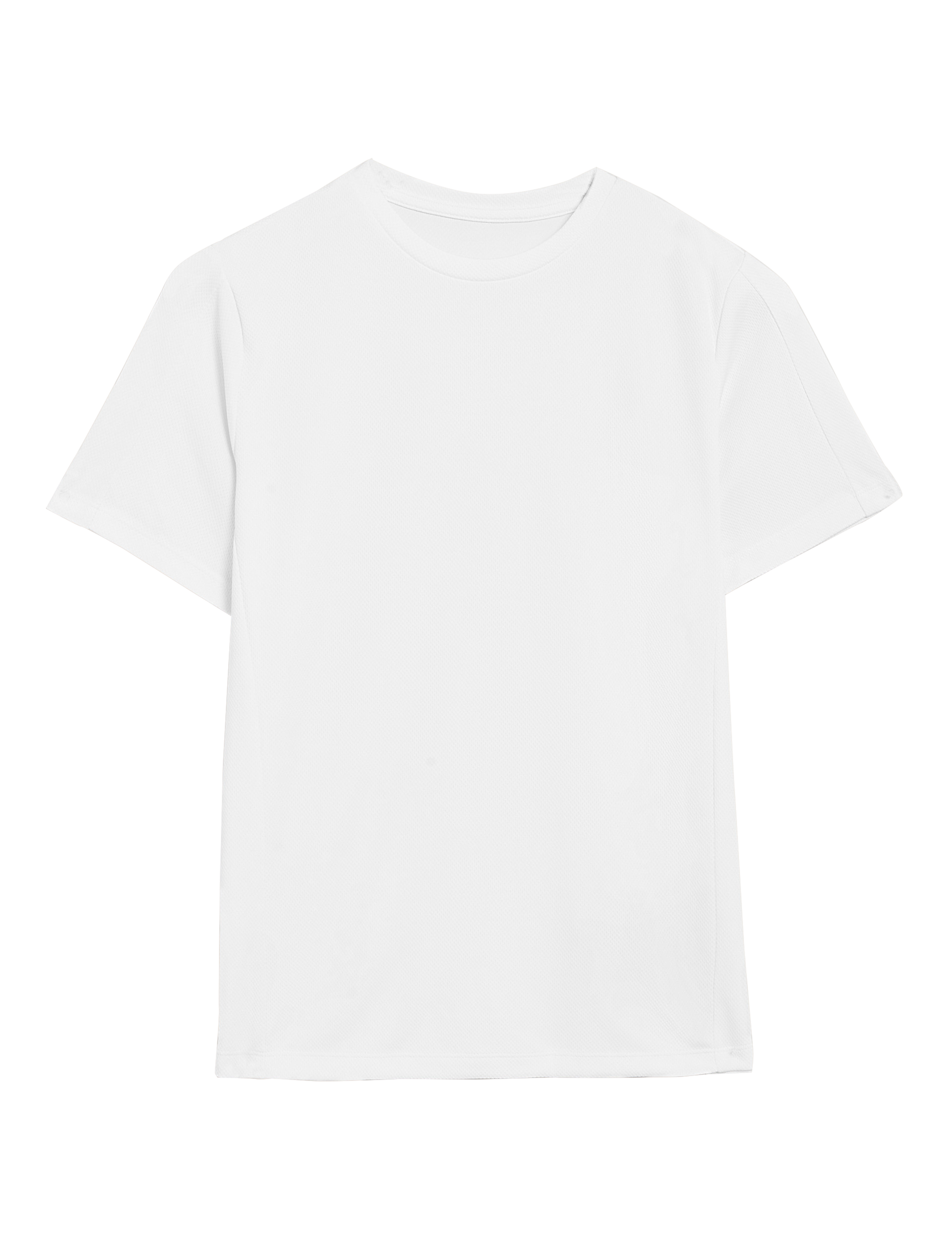 Active Plain Non Iron Polyester White T-Shirt