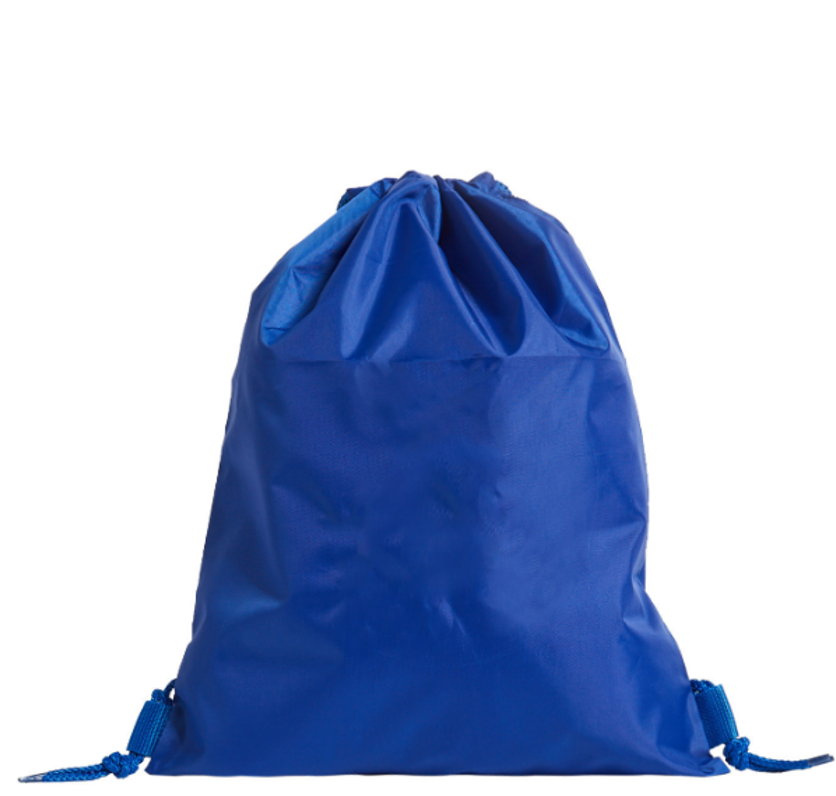 Blue store drawstring backpack