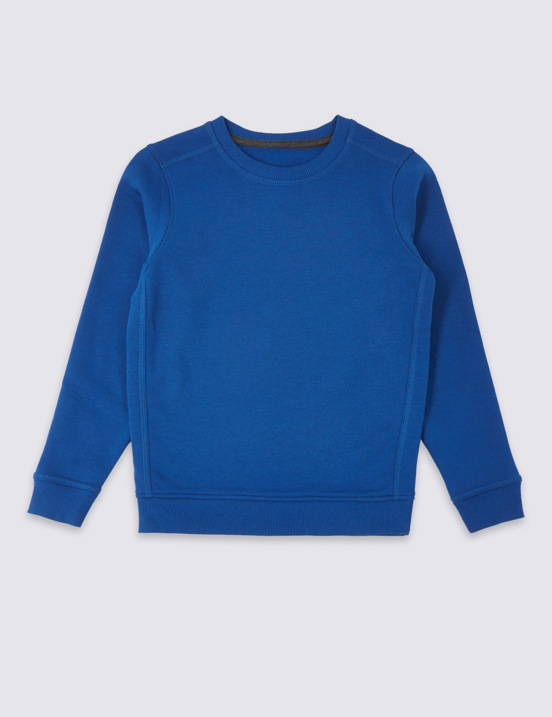 Unisex Cotton Rich Plain Royal Blue Crew Sweatshirt