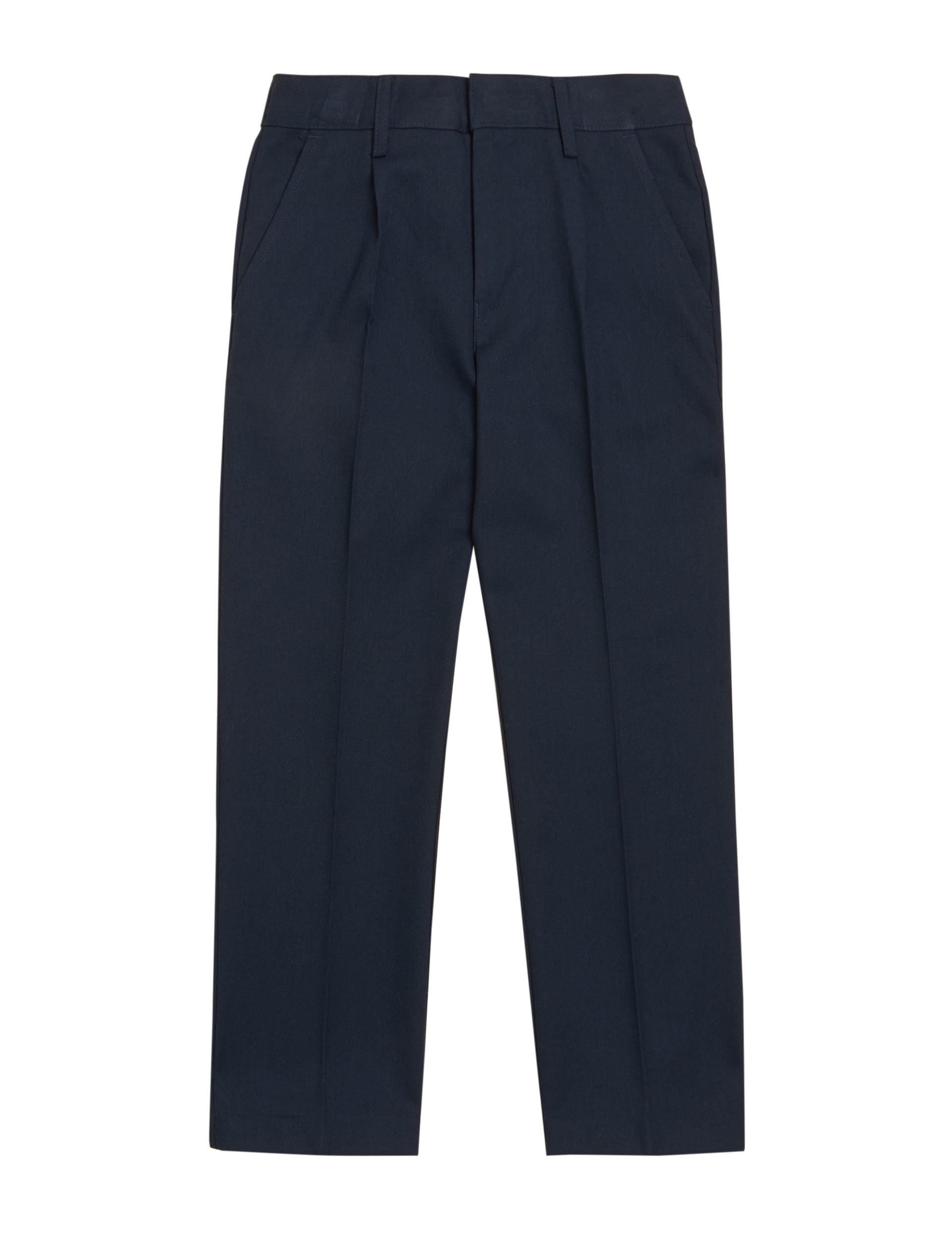 Boys' Pleat Front Regular Leg Navy Trousers (T76 4623)