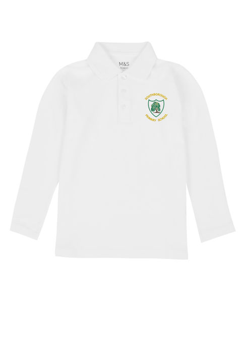 Long sleeve white sales polo shirt school uniform