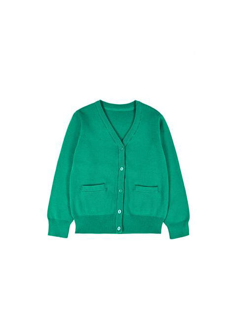 Cotton Rich Plain Jade Knitted Cardigan