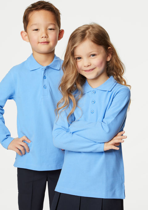 Blue polo top uniform shirts