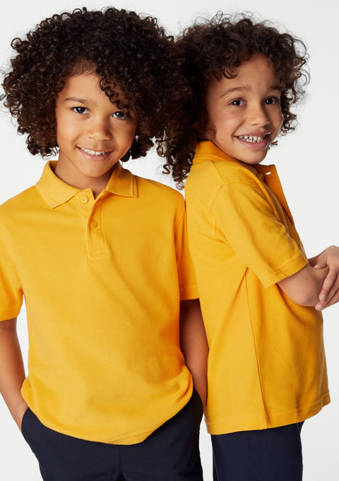 Boys gold polo best sale