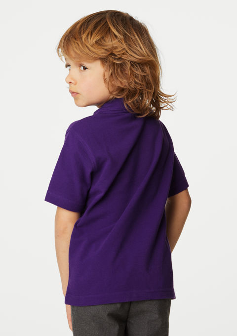 Unisex S S Cotton Purple Polo Shirt