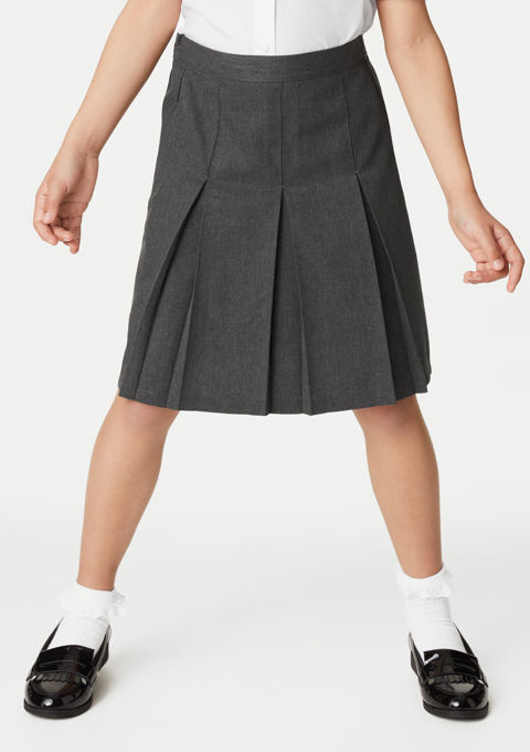 Grey full pleated school skirt best sale