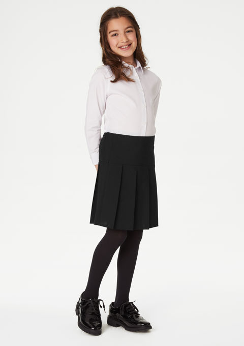 Black pleated skirt uniform best sale