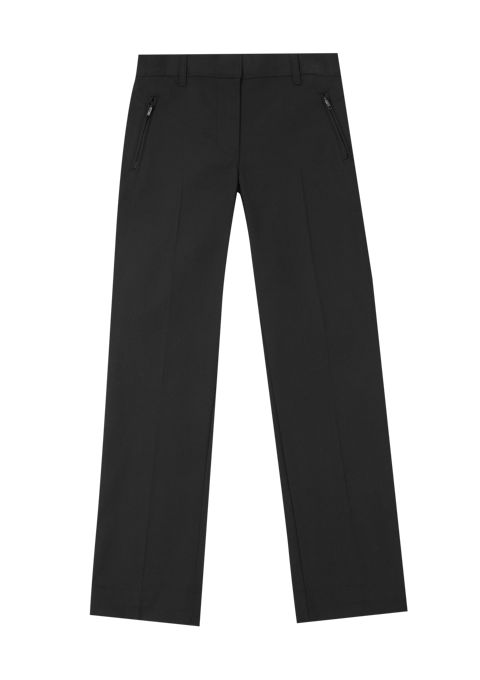 Trousers with top zip pockets