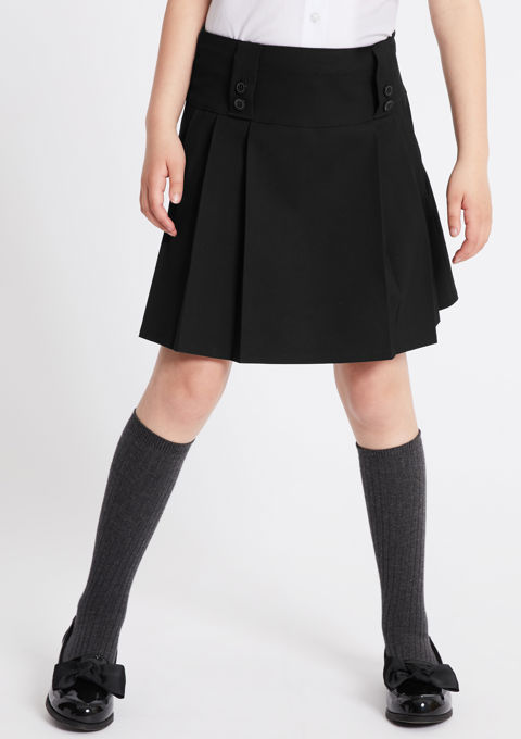 Black pleated school top skirt
