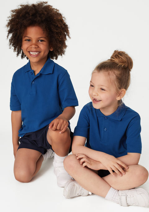 Royal blue top polo kids