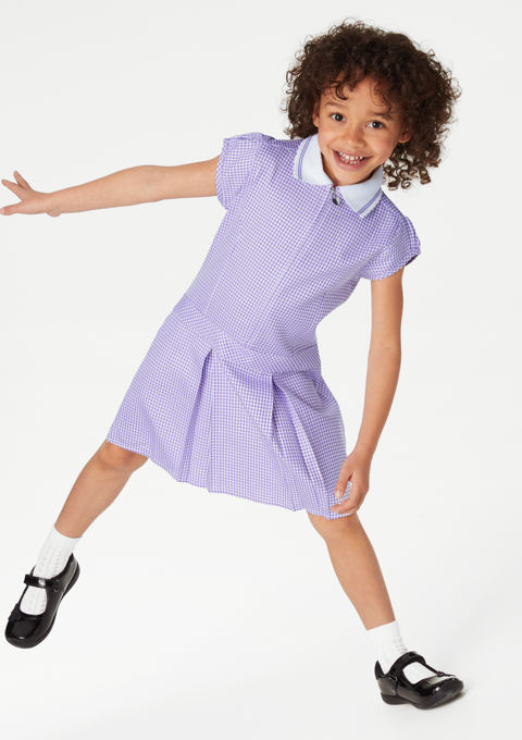 Lilac gingham school dress best sale