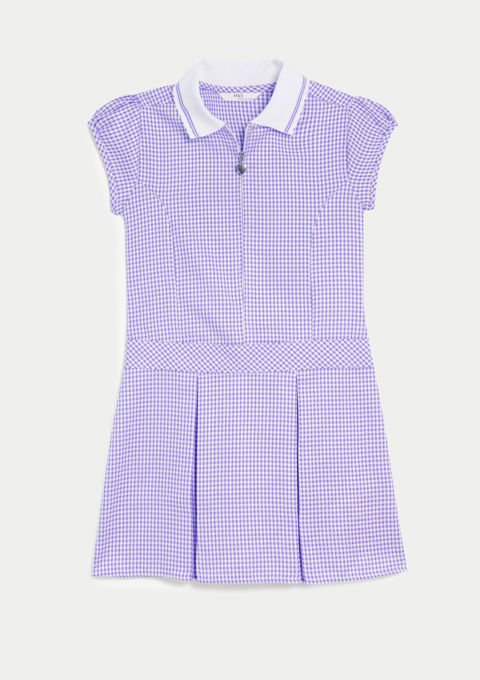 Purple gingham summer dress sales