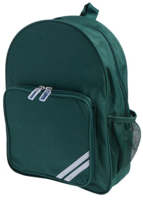 Plain Green School Backpack Small
