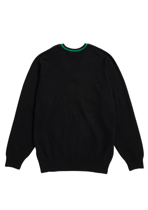 Trutex School Jumper Black Green Trim